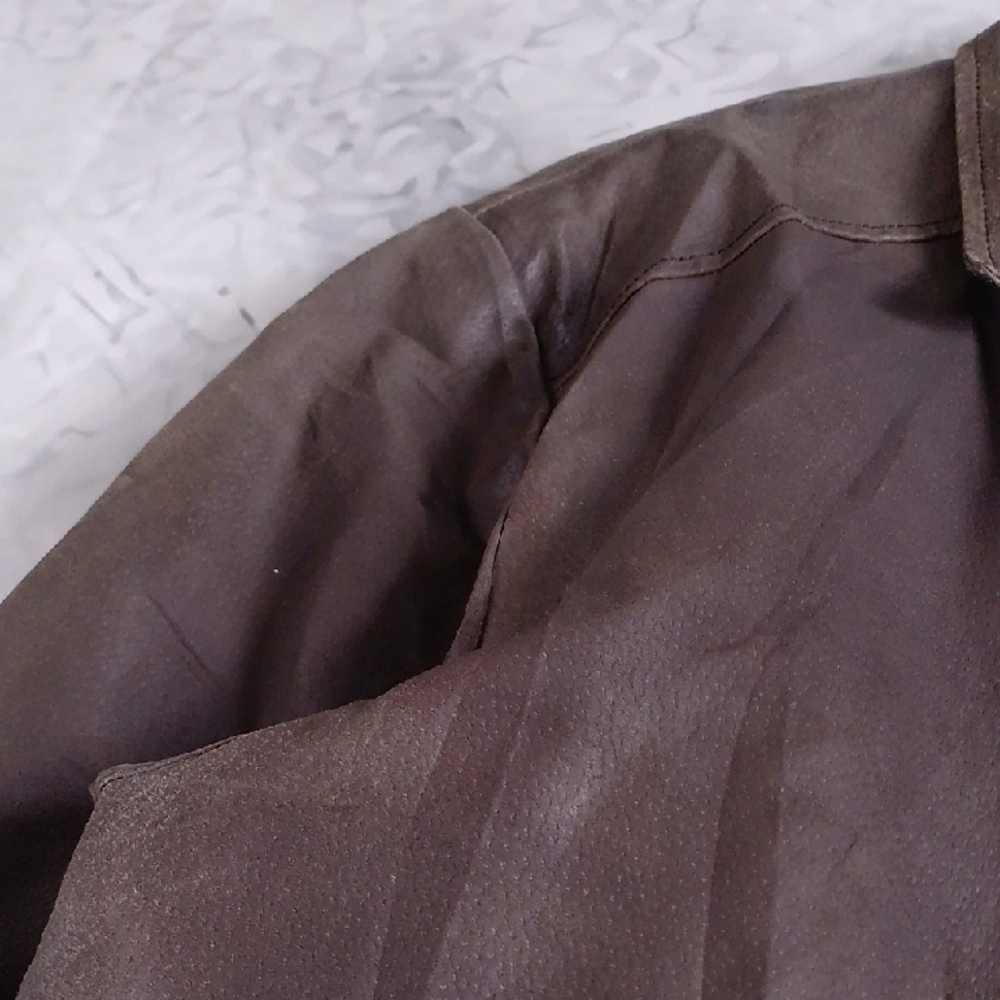 Vintage 90s NEVADA Brown Leather Jacket for Men - Picture 7 of 13